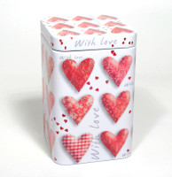 Czerwone Serca na 110g  72*72*100mm